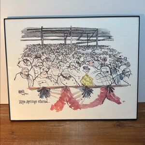 Go Cubs! Vintage Framed in glass print by Jeff MacNelly "Hope Springs Eternal!"